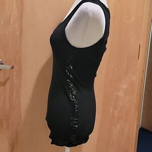 Michael Stars side sequin black tank